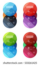 Vector set of round infographic banners with options