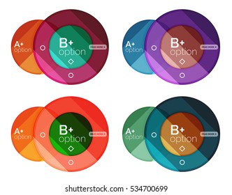 Vector set of round infographic banners with options
