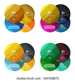 Vector set of round infographic banners with options