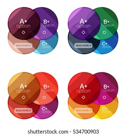 Vector set of round infographic banners with options