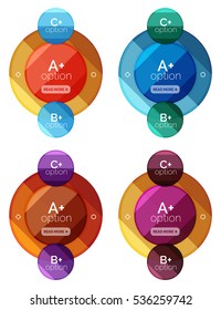 Vector set of round infographic banners with options