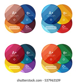 Vector set of round infographic banners with options
