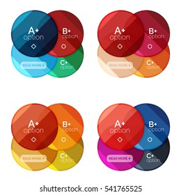 Vector set of round infographic banners with options