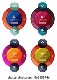 Vector set of round infographic banners with options