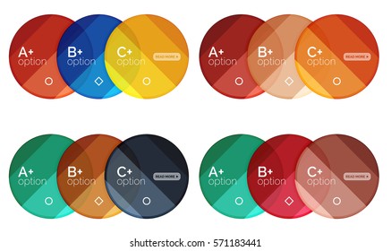 Conjunto de vectores de banners de infografía redonda con opciones
