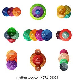 Vector set of round infographic banners with options