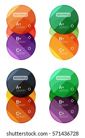 Vector set of round infographic banners with options