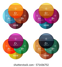 Vector set of round infographic banners with options