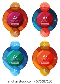 Vector set of round infographic banners with options
