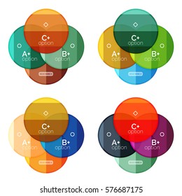 Conjunto de vectores de banners de infografía redonda con opciones