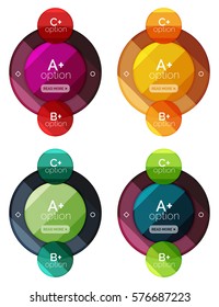Conjunto de vectores de banners de infografía redonda con opciones