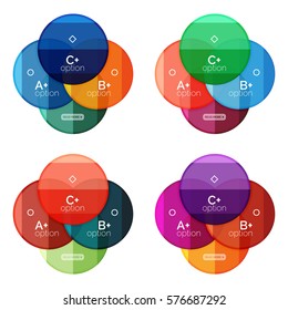 Conjunto de vectores de banners de infografía redonda con opciones