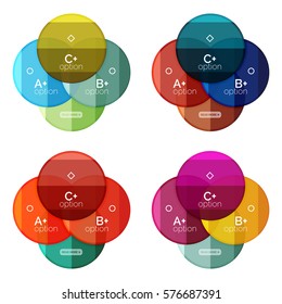 Vector set of round infographic banners with options