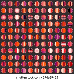 Vector set of round red gradients buttons.