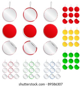 Vector set of round stickers