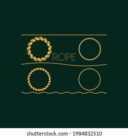 Vector set of round yellow rope frame