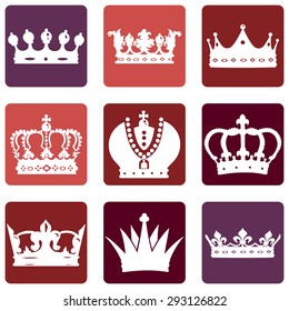 Vector Set of Royal Crown Icons