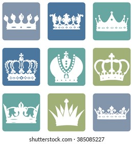Vector Set of Royal Crown Icons