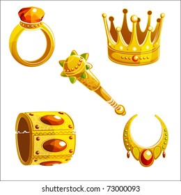 vector set of royal jewelry