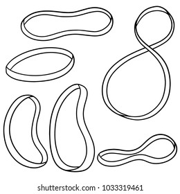 Vector Set Of Rubber Band