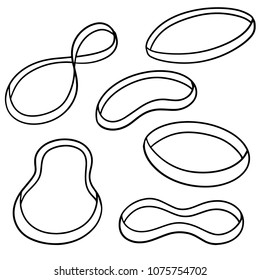 vector set of rubber band