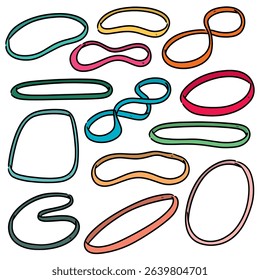 vector set of rubber band