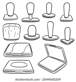 vector set of rubber stamp