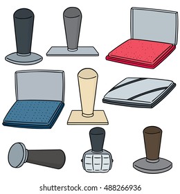 vector set of rubber stamp