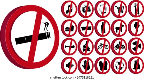 Vector set of rules and prohibitions sign