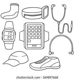 vector set of running accessories