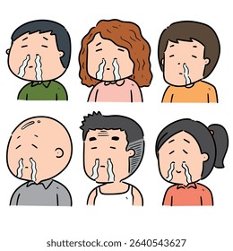 vector set of runny nose people