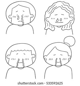 vector set of runny nose people