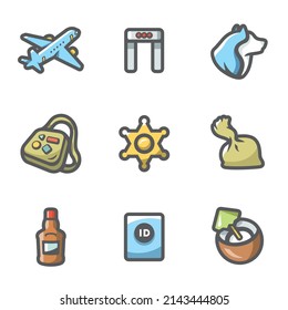 Vector Set of Russia Airport and security Icons.