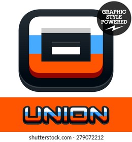 Vector set of Russian flag alphabet. File contains graphic styles available in Illustrator. Number 0