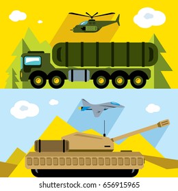 Vector Set of Russian Military Army. Flat style colorful Cartoon illustration.