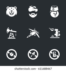 Vector Set of Russian Sanctions Icons.