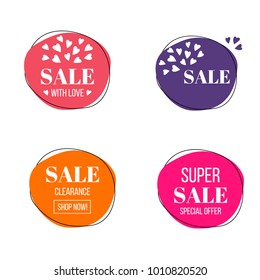 Vector set of sale banners. Clearance design, sale, discount, marketing price tag.  EPS 10