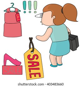 vector set of sale costume