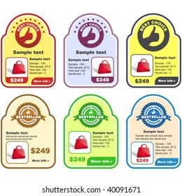 Vector set of sale design banners isolated on white background.
