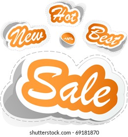 Vector set of sale design elements isolated on white background.