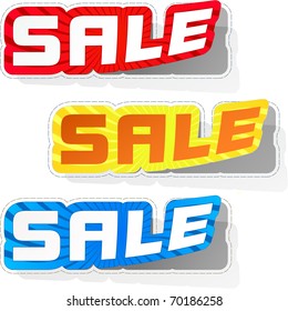 Vector set of sale design elements isolated on white background.