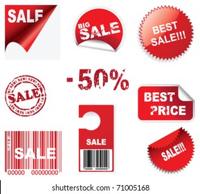 vector set of sale icons