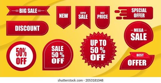 Conjunto de vectores de etiquetas de venta