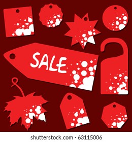 vector set of sale labels with christmas theme