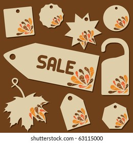 vector set of sale labels with retro theme
