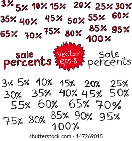 Vector set of Sale signs. sale percent. discount. sale offer.