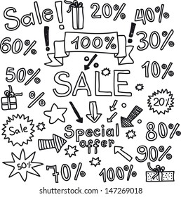 Vector set of Sale signs. sale percent. discount. sale offer.