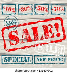 Vector set of sale stamps