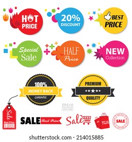 Vector : Set of  sale stickers. EPS10.