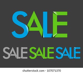 vector set of sale text design element.